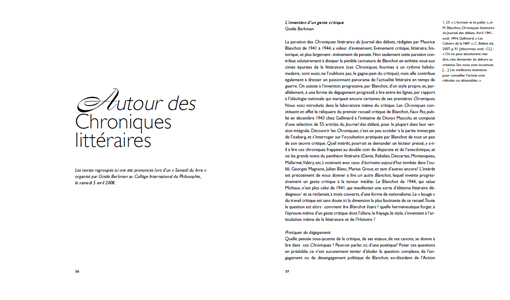 Cahiers Maurice Blanchot