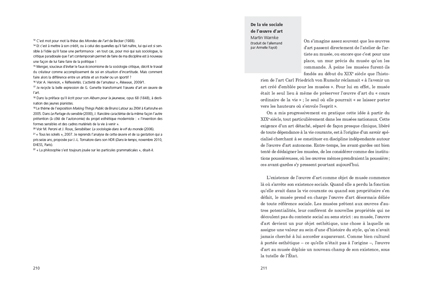 Faire art comme on fait société