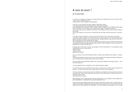 L'éveil et l'initiation à la danse