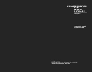 Une sociologie des musiques populaires