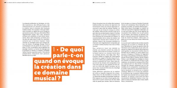 La création dans les musiques traditionnelles en France