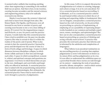 Pidginization as Curatorial Method