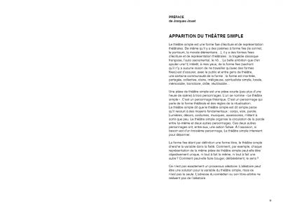 Le théâtre simple