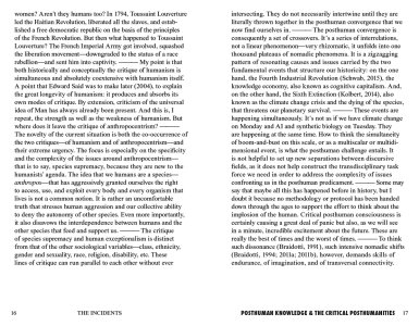 Posthuman Knowledge and the Critical Posthumanities