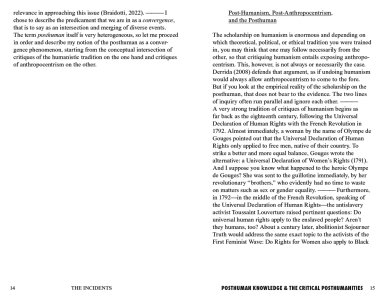 Posthuman Knowledge and the Critical Posthumanities