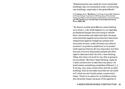 A Moratorium on New Construction