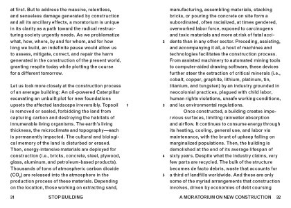 A Moratorium on New Construction