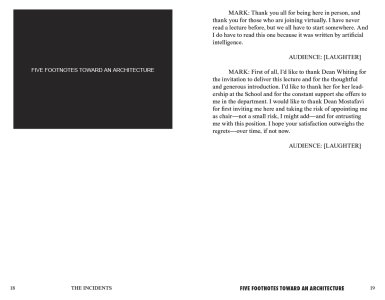 Five Footnotes Toward an Architecture