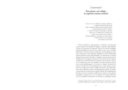 L'animal captif et la nature sauvage