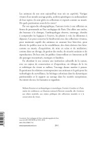 L\'animal captif et la nature sauvage