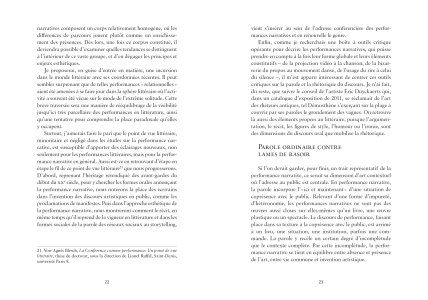 La performance narrative