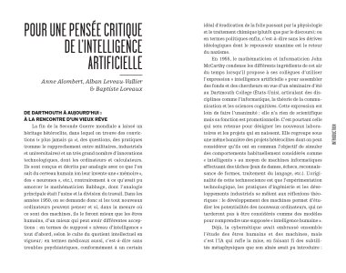 Penser l'intelligence artificielle