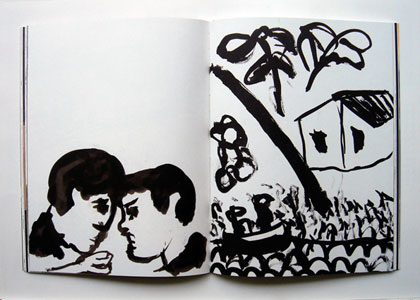 An old dirt trail, a dead oak tree, a big rock on a hill