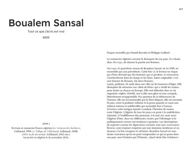 Anthologie d'entretiens