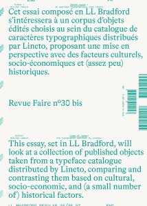 Faire – Regarder le graphisme - Donner corps : le specimen typographique chez Lineto