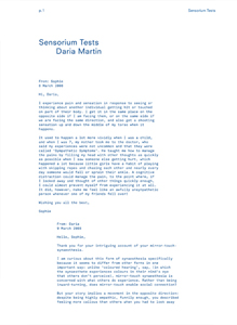 Daria Martin - Sensorium Tests