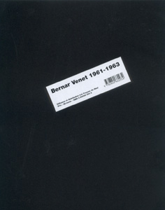 Bernar Venet - 1961-1963 - L\'immanence mise en chantier