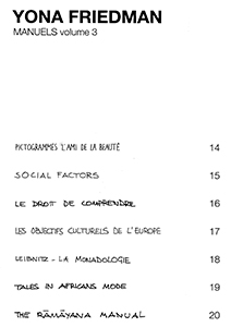 Yona Friedman - Manuels - Vol. 3