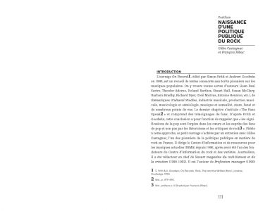 Une sociologie des musiques populaires