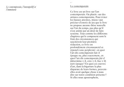 Le contemporain, l'intempestif et l'imminent