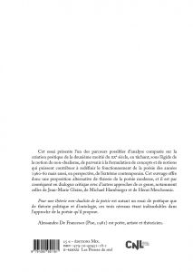 Pour une théorie non dualiste de la poésie (1960-1989)