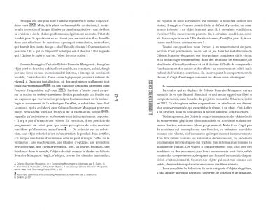 Le Comportement des Choses