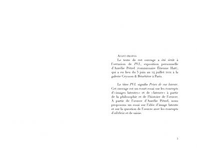 Essai sur l'image latente / PVL