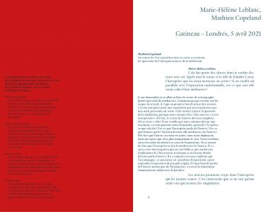 Une exposition mise en scène (carnet d'entretiens + libretto)