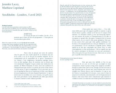 Une exposition mise en scène (carnet d'entretiens + libretto)