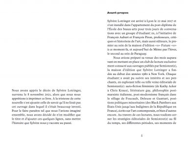 Ce que Sylvère Lotringer n'écrivait pas