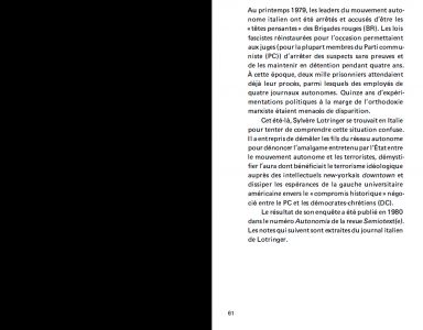 Ce que Sylvère Lotringer n'écrivait pas