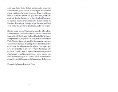 Ce que Sylvère Lotringer n'écrivait pas