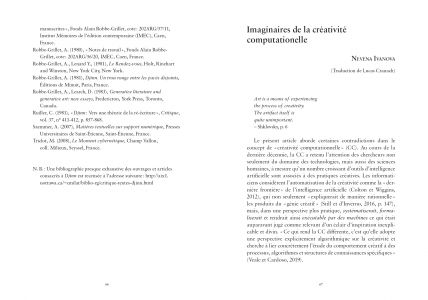 Créativités artificielles