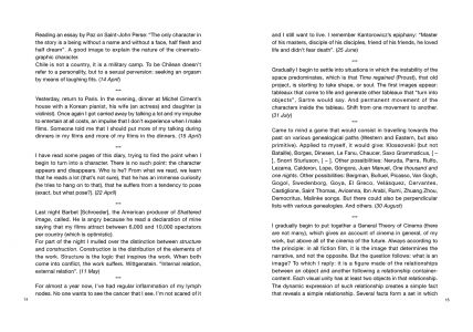 Notes, Recollections and Sequences of Things Seen