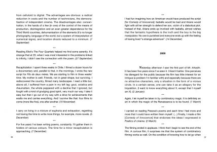 Notes, Recollections and Sequences of Things Seen